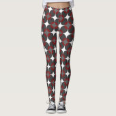 Modern Red Geometric Circle Leggings レギンス (正面)