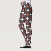 Modern Red Geometric Circle Leggings レギンス (左)