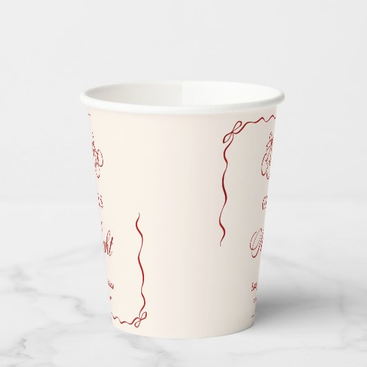 Modern Red Girls Night Dinner Party 紙コップ (左)