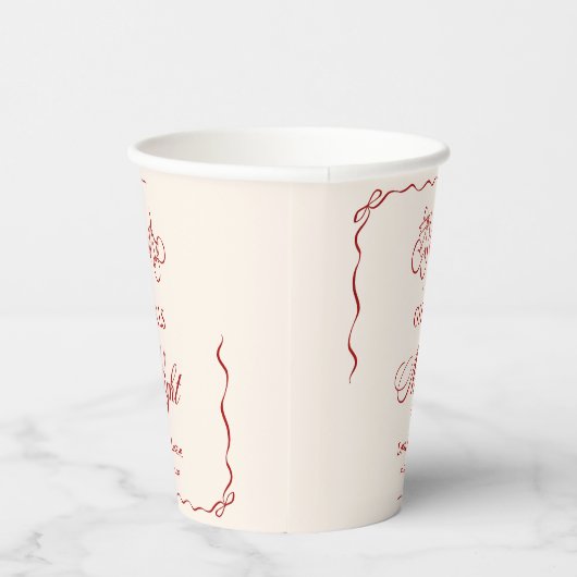 Modern Red Girls Night Dinner Party 紙コップ (右)