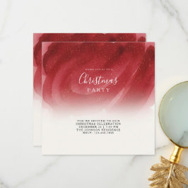 Modern Red & Gold Abstract Christmas Flat Card – E サンキューカード