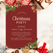 Modern Red & Gold Christmas Party Invite 招待状