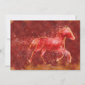 Modern Red Gold Glitter Horse 2026 Lunar New Year 招待状 (裏面)