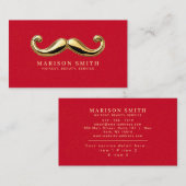 Modern Red & Gold Hair Stylist 名刺 (正面/裏面)