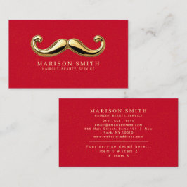 Modern Red & Gold Hair Stylist 名刺