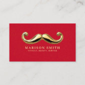 Modern Red & Gold Hair Stylist 名刺 (正面)