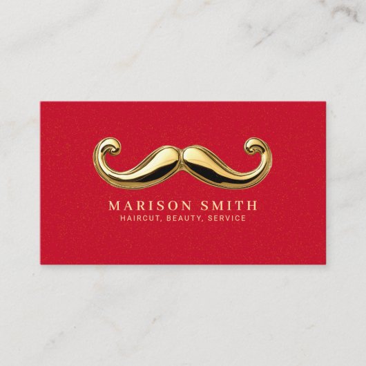 Modern Red & Gold Hair Stylist 名刺 (正面)