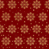 Modern Red Gold Snowflakes Christmas Gift Bag ミディアムペーパーバッグ