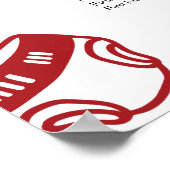 Modern Red Hand Drawn Italian Pizza Seating Chart ポスター (角)