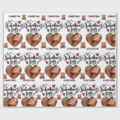 Modern Red Happy Valentines Day one Heart Photo ラッピングペーパー (フラット)