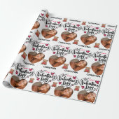 Modern Red Happy Valentines Day one Heart Photo ラッピングペーパー (アンロールド)