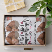 Modern Red Happy Valentines Day one Heart Photo 薄葉紙 (ギフト)