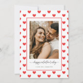 Modern Red Heart Love Photo Valentine's Day シーズンカード (正面)