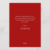 Modern Red Hearts Pattern One Photo Valentines Day シーズンカード (裏面)