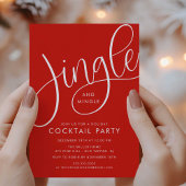Modern Red “Jingle and Mingle” Holiday 招待状
