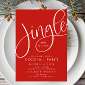 Modern Red “Jingle and Mingle” Holiday 招待状