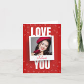 Modern Red Love You Photo Valentine’s day  シーズンカード (正面)