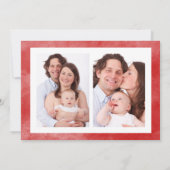 Modern Red “Merry” Typography Photo Family シーズンカード (裏面)