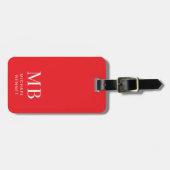 Modern Red Monogram ラゲッジタグ (正面横)