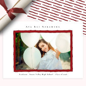 Modern Red Photo Frame Graduation Class of 2026 案内状