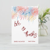 Modern Red  Photo Wedding Thank You Card W Note 招待状 (スタンド正面)