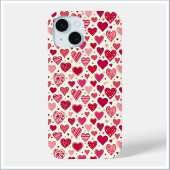 Modern Red & Pink Hearts Pattern Case-Mate iPhoneケース