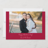 Modern Red Pink Xoxo Couple Photo Valentines Day  シーズンカード (正面)