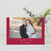 Modern Red Pink Xoxo Couple Photo Valentines Day  シーズンカード (スタンド正面)