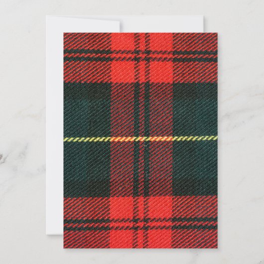 Modern Red Plaid Christmas Party Invitation 招待状 (裏面)