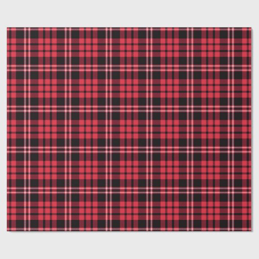 Modern Red Plaid Pattern ラッピングペーパー (フラット)