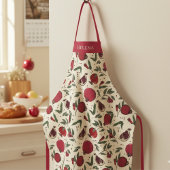Modern Red Pomegranate Fruit Pattern エプロン