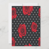 Modern Red Rose Elegant Black and Red Romantic 招待状 (裏面)