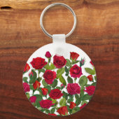 Modern Red Rose Minimalist Name I Love You キーホルダー (裏面)