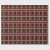 Modern Red Sage Black Christmas Plaid ラッピングペーパー (フラット)