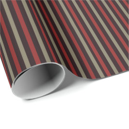 Modern Red Sage Black Stripe Christmas ラッピングペーパー