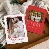 Modern Red Scalloped Frame 2 Photo シーズンカード