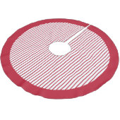 Modern Red Stripes Christmas ブラッシュドポリエステルツリースカート (アングル)