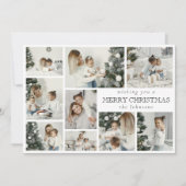 Modern Red Stylish Multi Photo Grid Holiday Card シーズンカード (正面)
