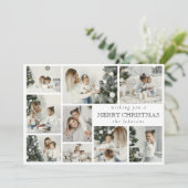 Modern Red Stylish Multi Photo Grid Holiday Card シーズンカード (スタンド正面)
