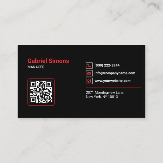 Modern Red Triangle Building Roofing QR Code 名刺 (裏面)
