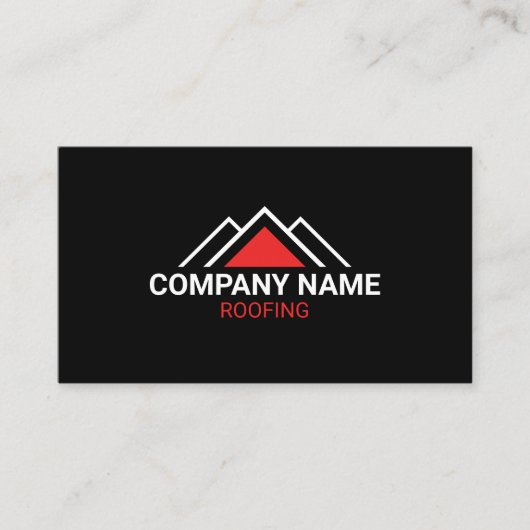 Modern Red Triangle Building Roofing QR Code 名刺 (正面)