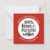 Modern Red Valentine Hugs Kisses Photo  ノートカード (正面)