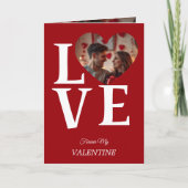 Modern Red Valentine’s Day Photo Card カード (正面)