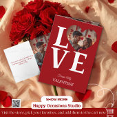 Modern Red Valentine’s Day Photo Card カード