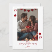 Modern Red Valentine’s Day Photo Card 招待状 (正面)