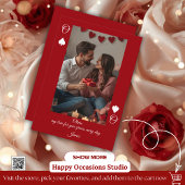 Modern Red Valentine’s Day Photo Card 招待状