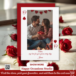 Modern Red Valentine’s Day Photo Card 招待状