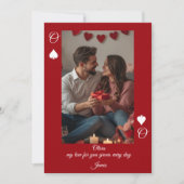 Modern Red Valentine’s Day Photo Card 招待状 (正面)