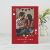 Modern Red Valentine’s Day Photo Card 招待状 (スタンド正面)