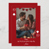 Modern Red Valentine’s Day Photo Card 招待状 (正面/裏面)
